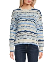 Takara Long Sleeve Pointell Printed Pullover Top