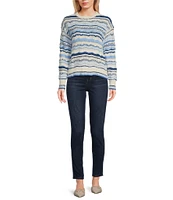 Takara Long Sleeve Pointell Printed Pullover Top