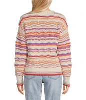 Takara Long Sleeve Pointell Printed Pullover Top