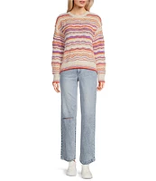 Takara Long Sleeve Pointell Printed Pullover Top