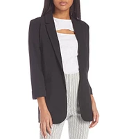 Takara Long-Sleeve Shawl Collar Suiting Boyfriend Blazer