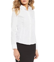 Takara Long-Sleeve Tailored Dress Blouse