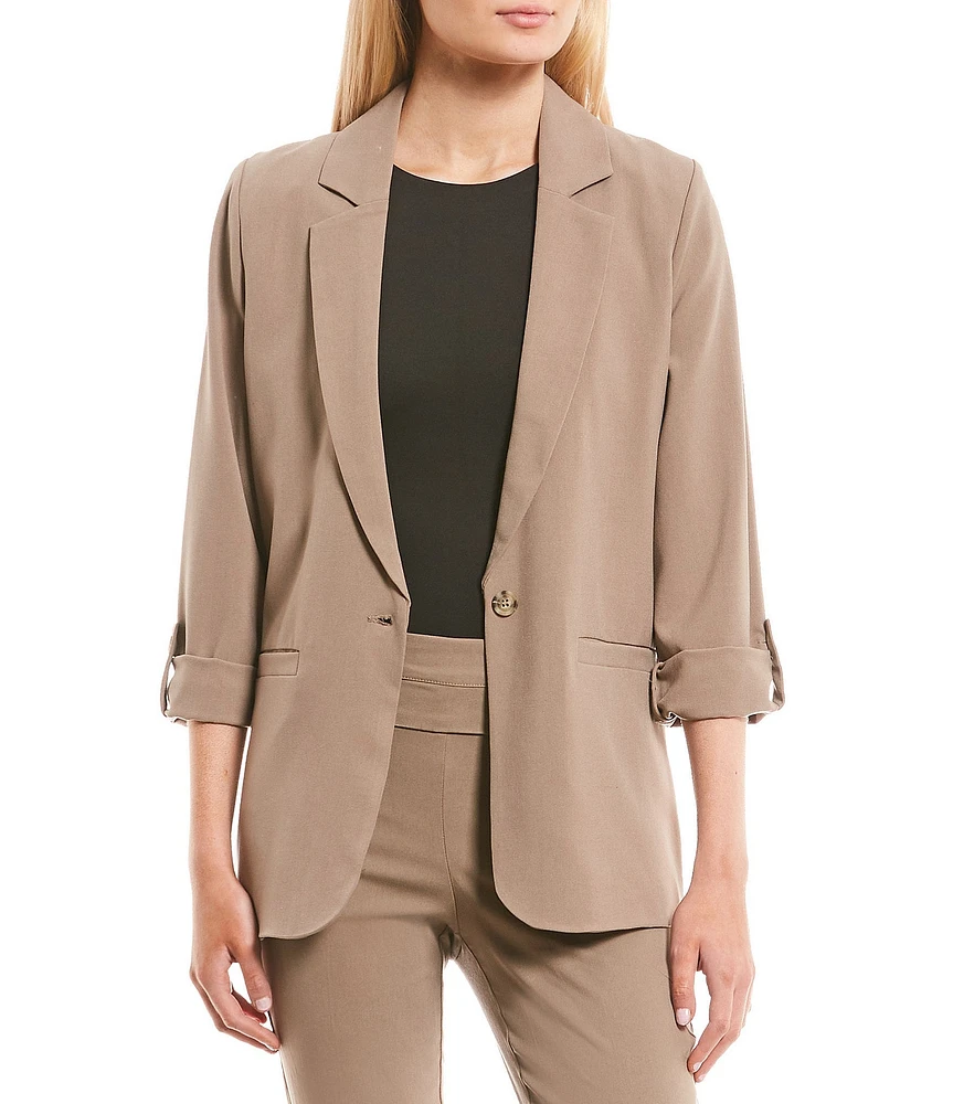 Takara Coordinating Notch Collar Roll Tab Suiting Blazer