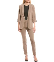 Takara Coordinating Notch Collar Roll Tab Suiting Blazer