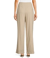 Takara Pleat-Front Wide-Leg Linen-Blend Coordinating Pants