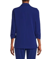 Takara Coordinating Ruched Sleeve Notched Collar Blazer