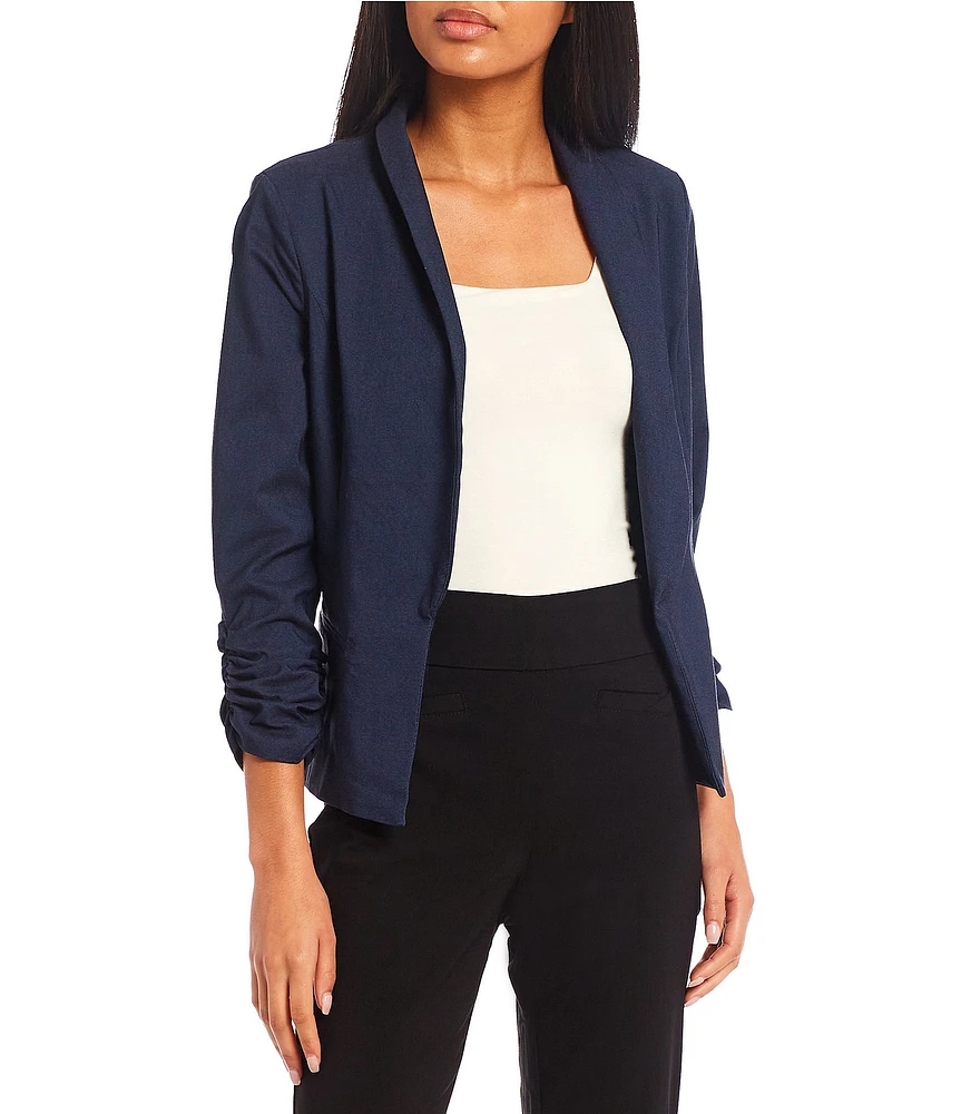 Takara Ruched Sleeve Suiting Blazer