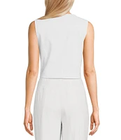 Takara Sleeveless Linen-Blend Coordinating Vest
