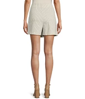 Takara Stripe Mid Rise Side Buttoned Skort
