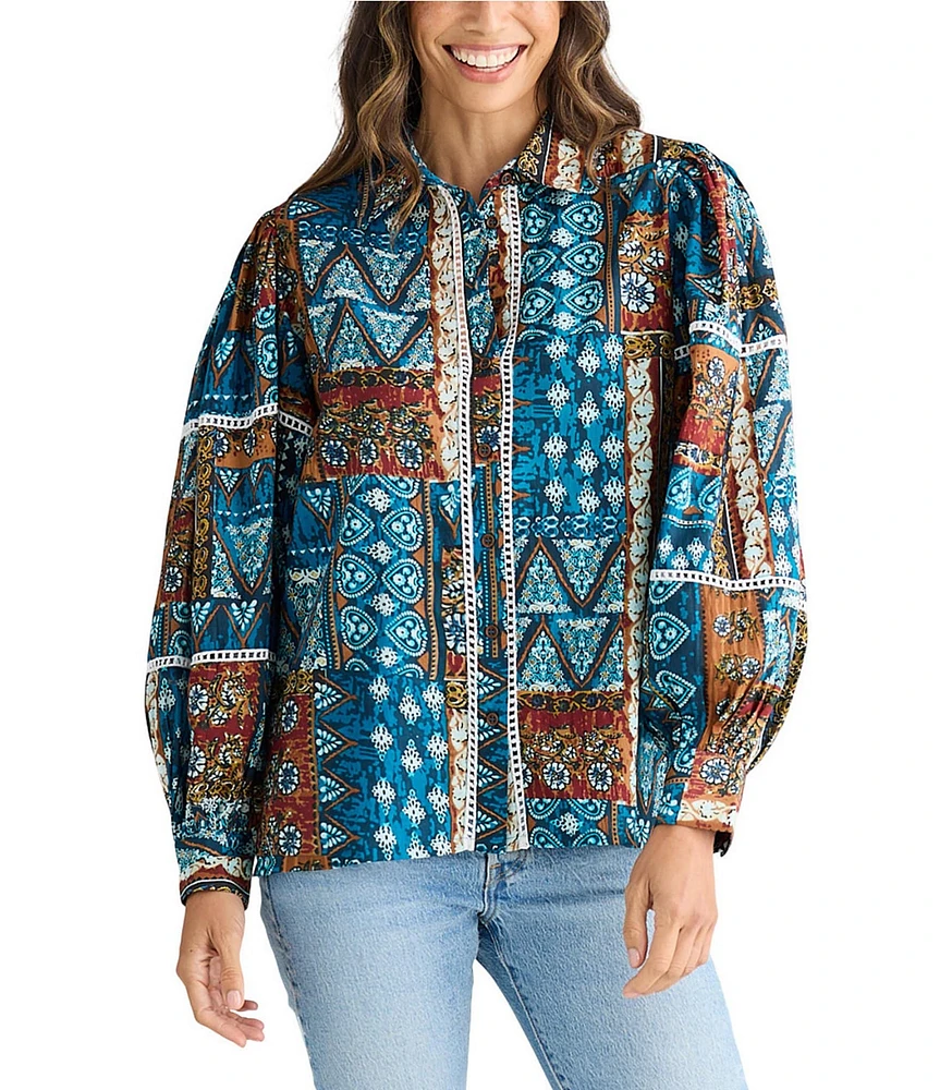 Talisman Castella Cotton Voile Patchwork Shirt