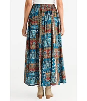 Talisman Twilight Cotton Voile Patchwork Print Maxi Skirt