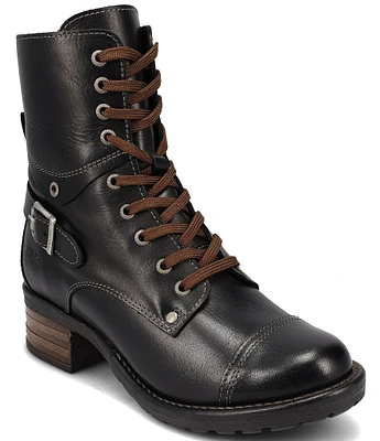 Taos Footwear Crave Leather Lug Sole Combat Booties