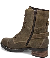 Taos Footwear Crave Roughed Out Leather Lug Sole Combat Booties