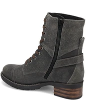 Taos Footwear Crave Roughed Out Leather Lug Sole Combat Booties