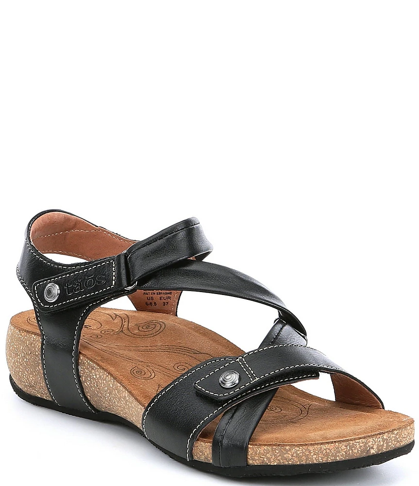 Taos Footwear Universe Banded Leather Wedge Sandals