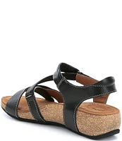 Taos Footwear Universe Banded Leather Wedge Sandals