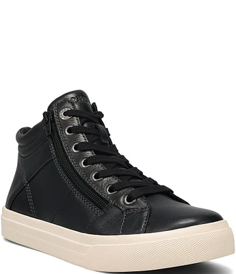 Taos Footwear Women's Winner High Top Leather Side Zip Sneakers