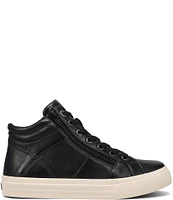 Taos Footwear Women's Winner High Top Leather Side Zip Sneakers