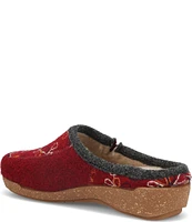 Taos Footwear Woolflower Floral Embroidered Wool Clogs