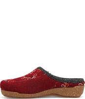 Taos Footwear Woolflower Floral Embroidered Wool Clogs