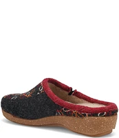 Taos Footwear Woolflower Floral Embroidered Wool Clogs