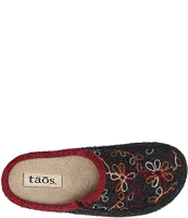 Taos Footwear Woolflower Floral Embroidered Wool Clogs