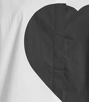 Tara Jarmon Carola Woven Point Collar Long Sleeve Heart Button Front Shirt