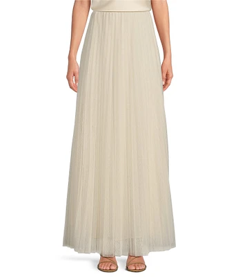 Tara Jarmon Juliette Pleated Tulle Elastic Waist Pull-On A-Line Skirt