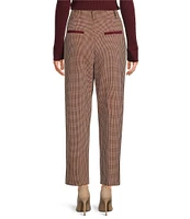 Tara Jarmon Paseo Woven Houndstooth Print Flat Front Pant