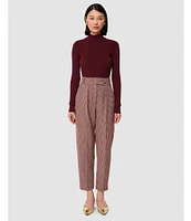 Tara Jarmon Paseo Woven Houndstooth Print Flat Front Pant