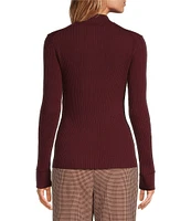 Tara Jarmon Prudie Knit Mock Neck Long Sleeve Sweater