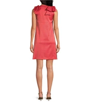 Tara Jarmon Remarquable Satin V-Neck Sleeveless Bow Shoulder Dress