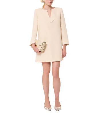 Tara Jarmon Rheala Split V-Neck Long Sleeve Heart Dress