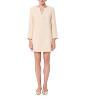 Tara Jarmon Rheala Split V-Neck Long Sleeve Heart Dress