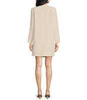 Tara Jarmon Rhonda Woven Crepe V-Neck Long Sleeve Bow Dress