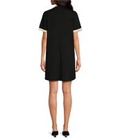 Tara Jarmon Rosane Mock Neck Short Sleeve Knitted Dress