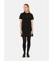 Tara Jarmon Rosane Mock Neck Short Sleeve Knitted Dress