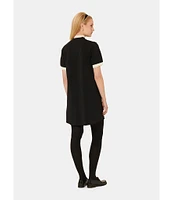 Tara Jarmon Rosane Mock Neck Short Sleeve Knitted Dress