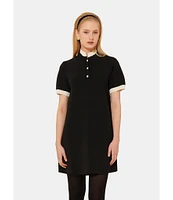 Tara Jarmon Rosane Mock Neck Short Sleeve Knitted Dress