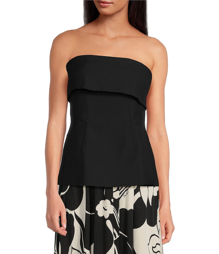 Tara Jarmon Wool-Blend Strapless Fitted Top