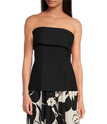 Tara Jarmon Wool-Blend Strapless Fitted Top