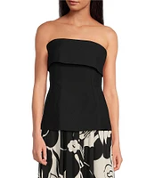 Tara Jarmon Wool-Blend Strapless Fitted Top