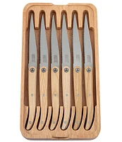 Tarrerias Bonjean Laguiole Sens Light Wood Handle 6-Piece Steak Knife Set