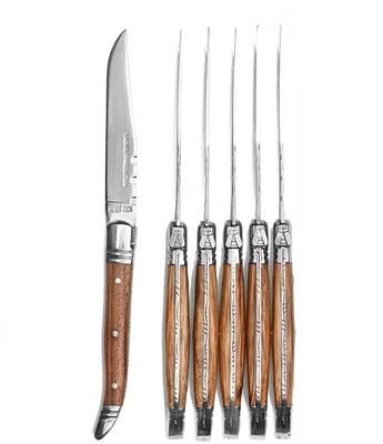 Tarrerias Bonjean Laguiole Tradition Light Wood Handle 6-Piece Steak Knife Set