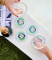 Tart By Taylor X Laura Park Nantucket Bloom Acrylic Coasters, Set of 4