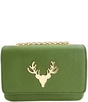 Taxidermy Pebbled Leather Micro Crossbody Bag
