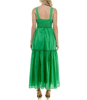 Taylor Square Neck Sleeveless Tiered Dress