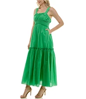 Taylor Square Neck Sleeveless Tiered Dress