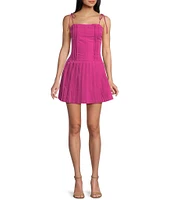 TCEC Poplin Drop Waist Pleated Dress