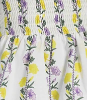 TCEC Sleeveless Floral Printed Tie-Shoulder Fit-And-Flare Dress